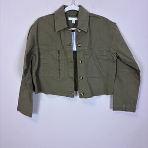 New TopShop Green Cropped Boxy Fit Jacket Women's XS